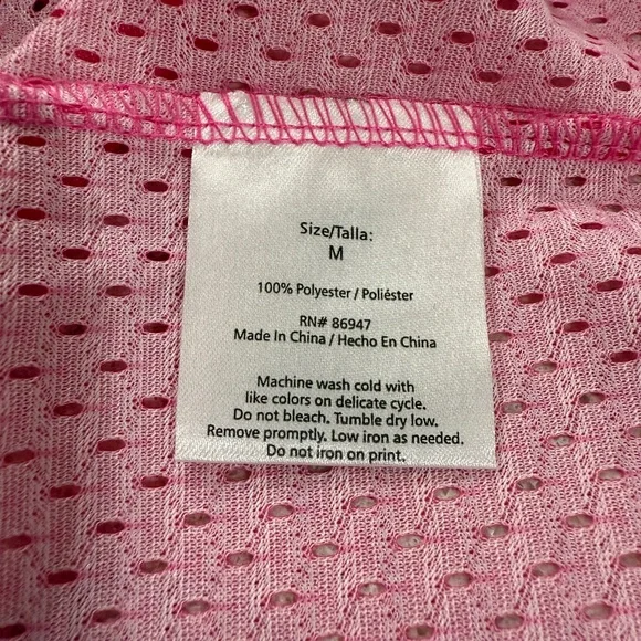 Barbie Mattel Pink Mesh Collegiate Striped Jersey Shirt Women's Size Medium 1959 - Picture 4 of 6